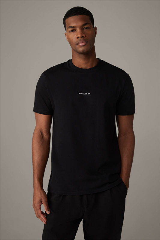 Baumwoll-T-Shirt Trym, schwarz