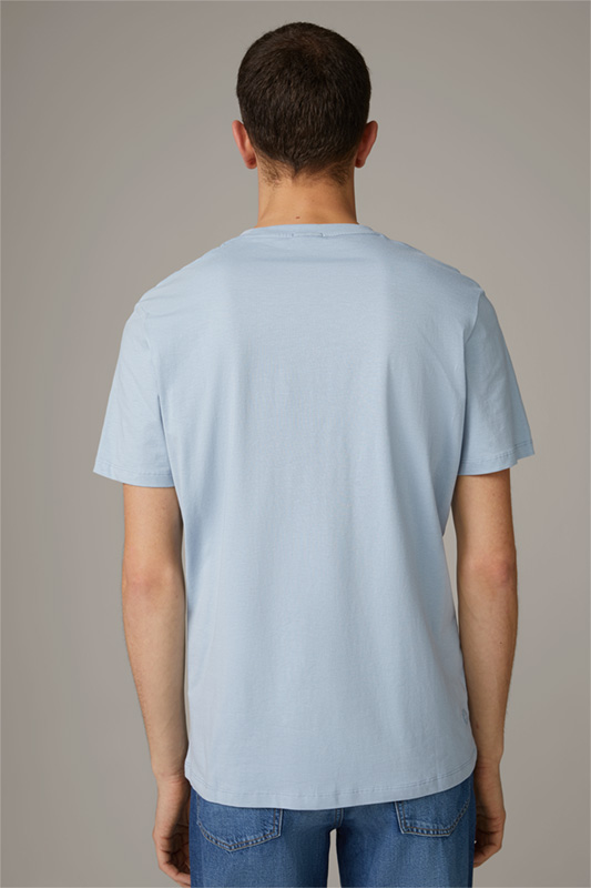 Katoenen T-shirt Clark, aquablauw