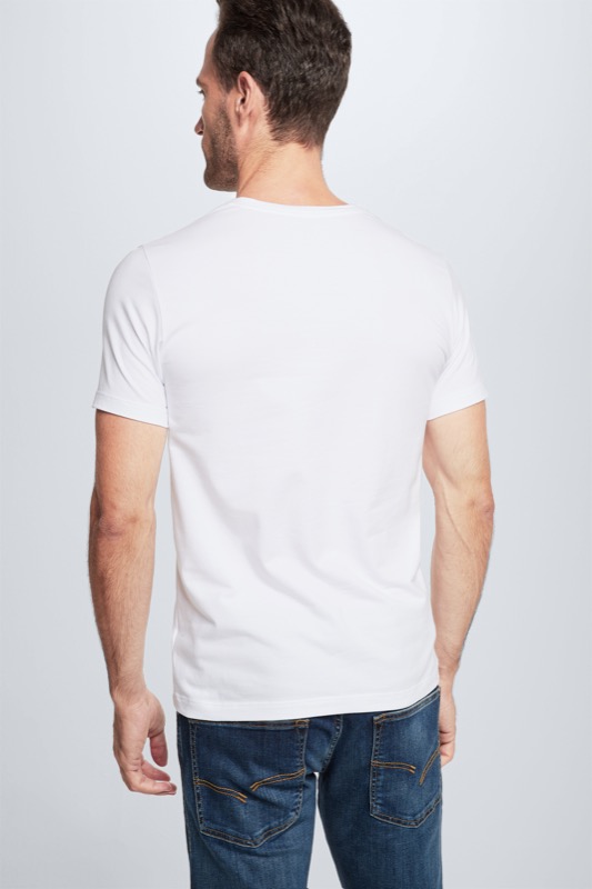 Cotton Stretch t-shirt, duopak, wit