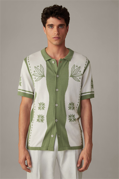 Baumwoll-Poloshirt Kito, grün/offwhite