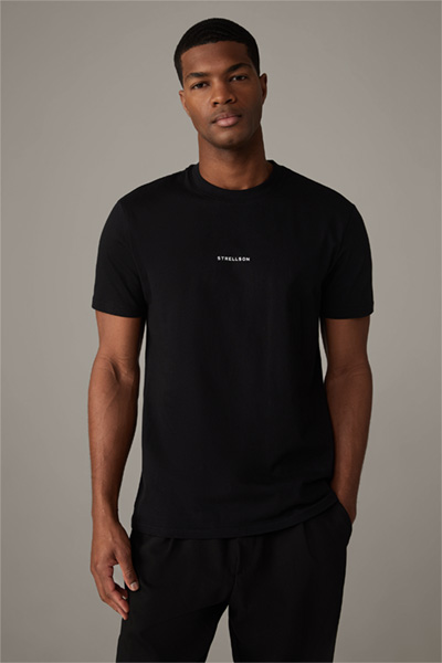 Baumwoll-T-Shirt Trym, schwarz