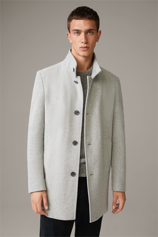 Manteau en coton mélangé Finchley, gris clair chiné
