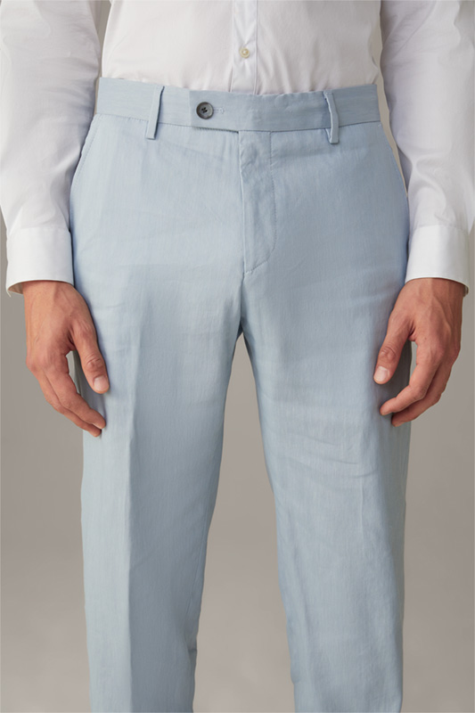 Pantalon en lin mélangé Till, bleu clair