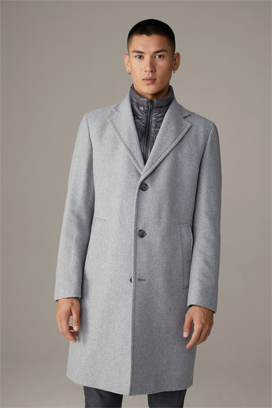 Manteau Baronz, gris clair structuré