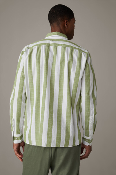 Chemise en coton Clei, vert/blanc à rayures