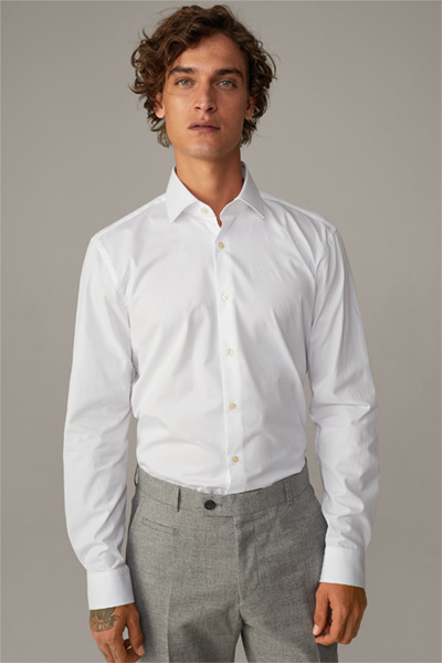 Katoenen overhemd Santos, gemakkelijk te strijken, wit