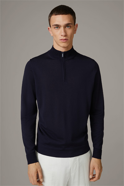 Zip-Pullover Marek, dunkelblau