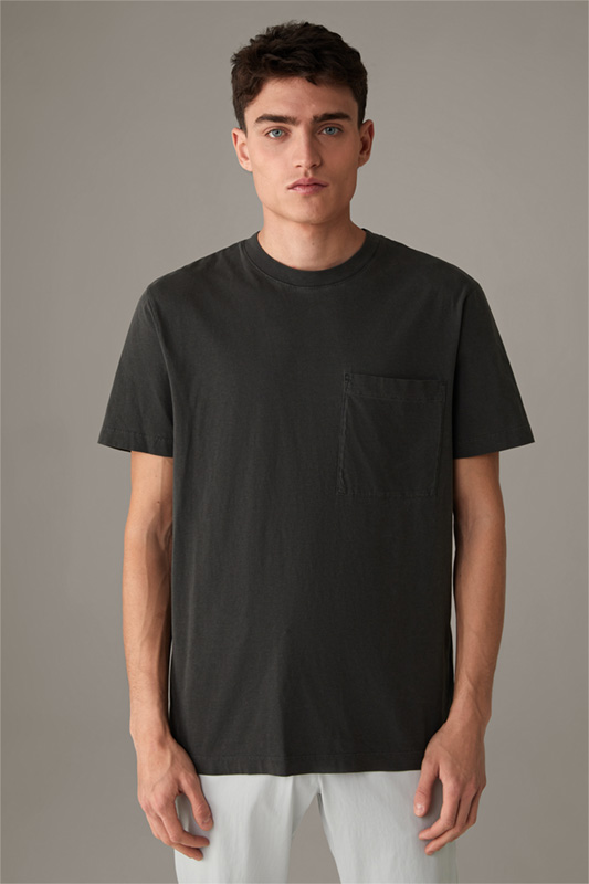 Katoenen T-shirt Cain, grijs-zwart
