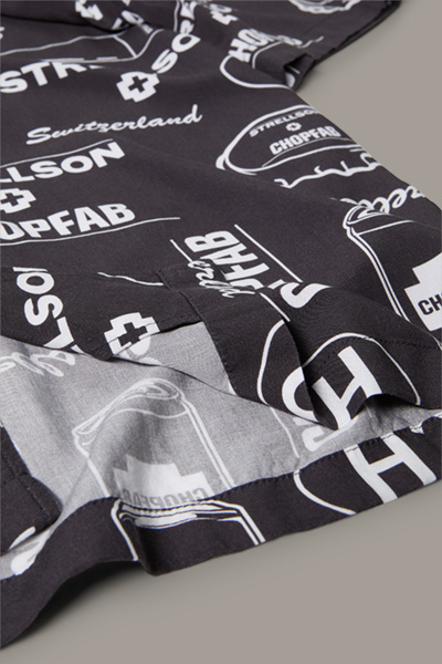 STRELLSON X CHOPFAB overhemd met korte mouwen met zwart dessin