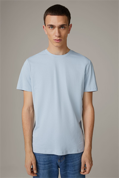 Katoenen T-shirt Clark, aquablauw